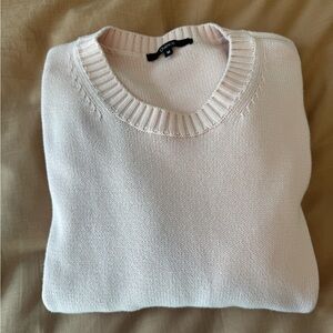 Quince Cotton Boyfriend Crewneck Sweater - Pale Pink